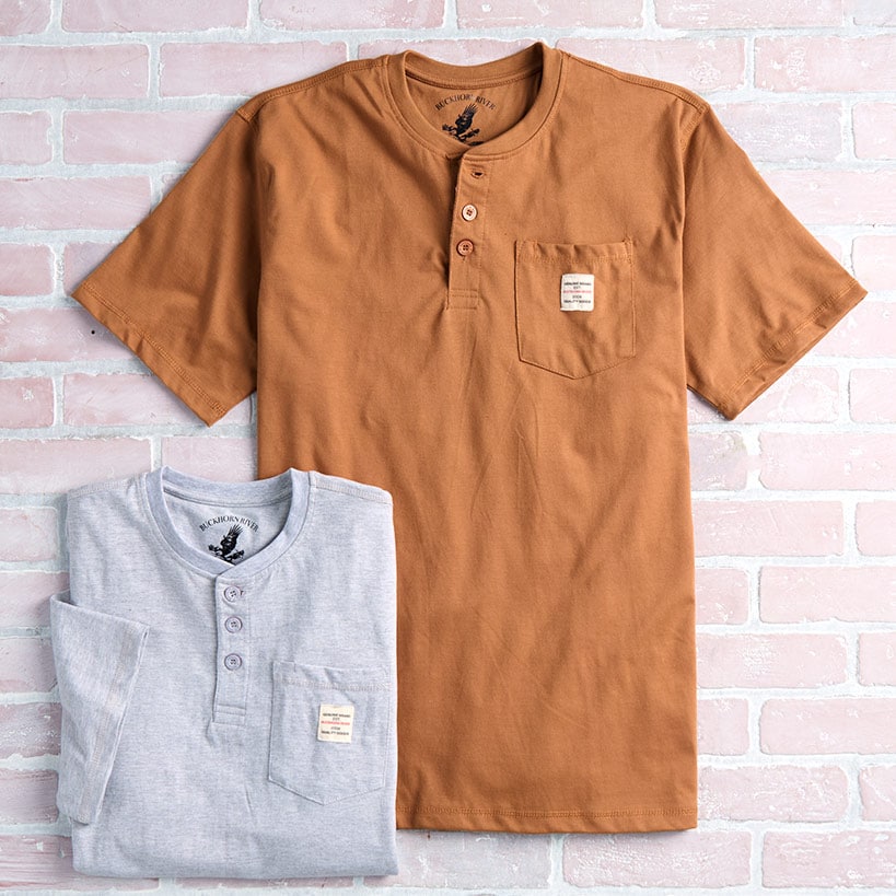 Short-Sleeve Henley with Pocket
