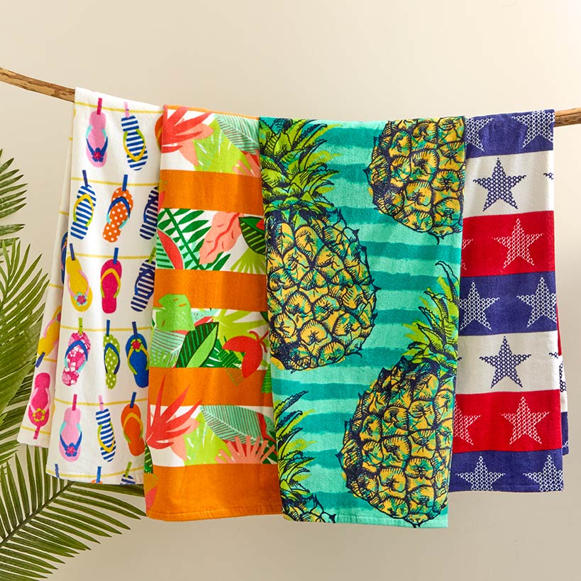 Novelty Beach Towel Cotton Oversized 34x64
