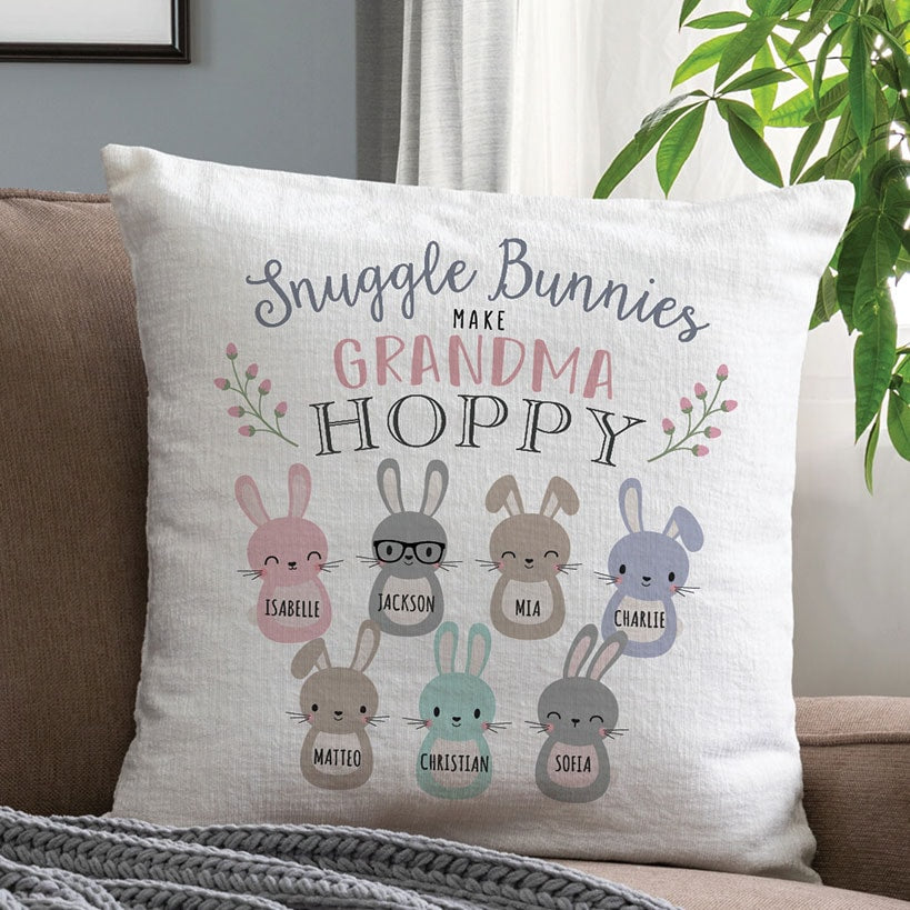 Personalized Snuggle Bunnies Pillow
