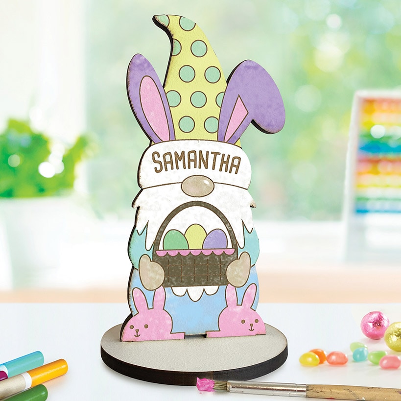 Personalized DIY Wood Easter Bunny Gnome