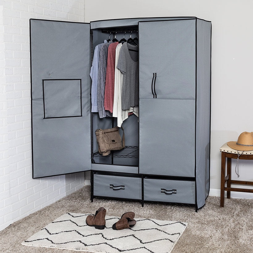 Portable Closet with 2 Drawers