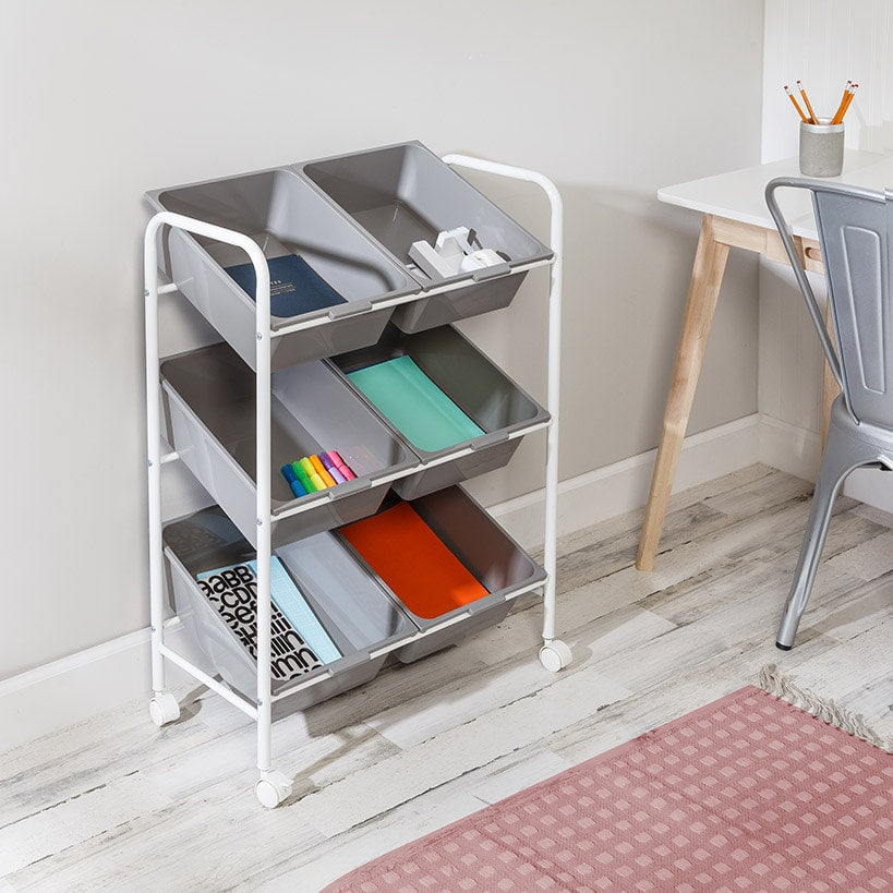 Rolling Storage Or Craft Cart 6 Bin
