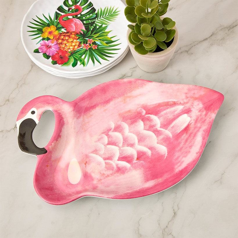 Flamingo in Paradise Tableware - 12" Serving Platter