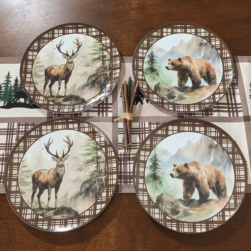 Enchanting Lodge Luxe Wilderness Dinner Plates Set of LTD