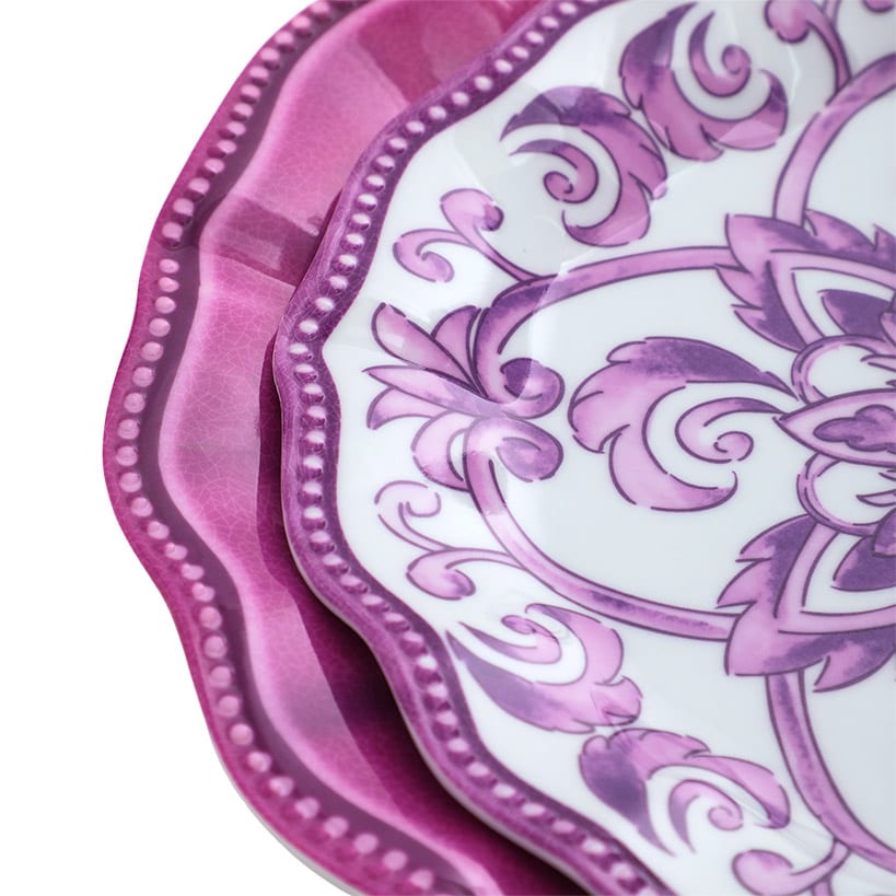 Scalloped Edge Melamine Dinnerware 12 Pc. Set