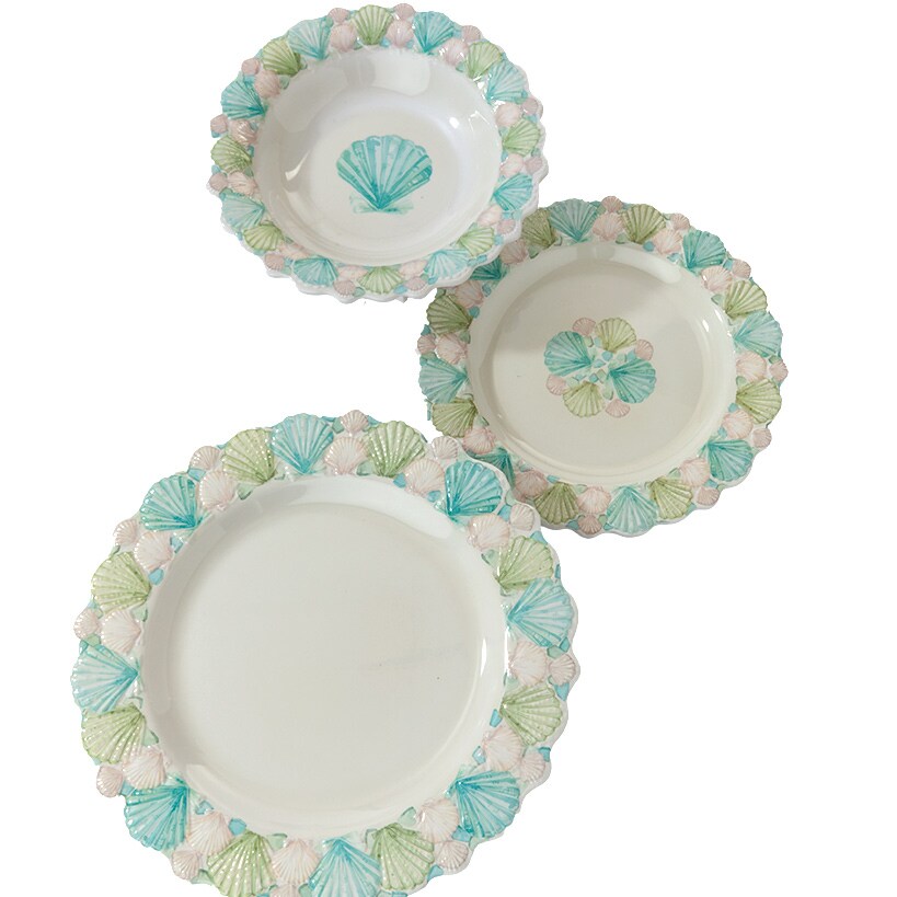 Stylish Seashells Melamine Dinnerware Set - 12-Pc.