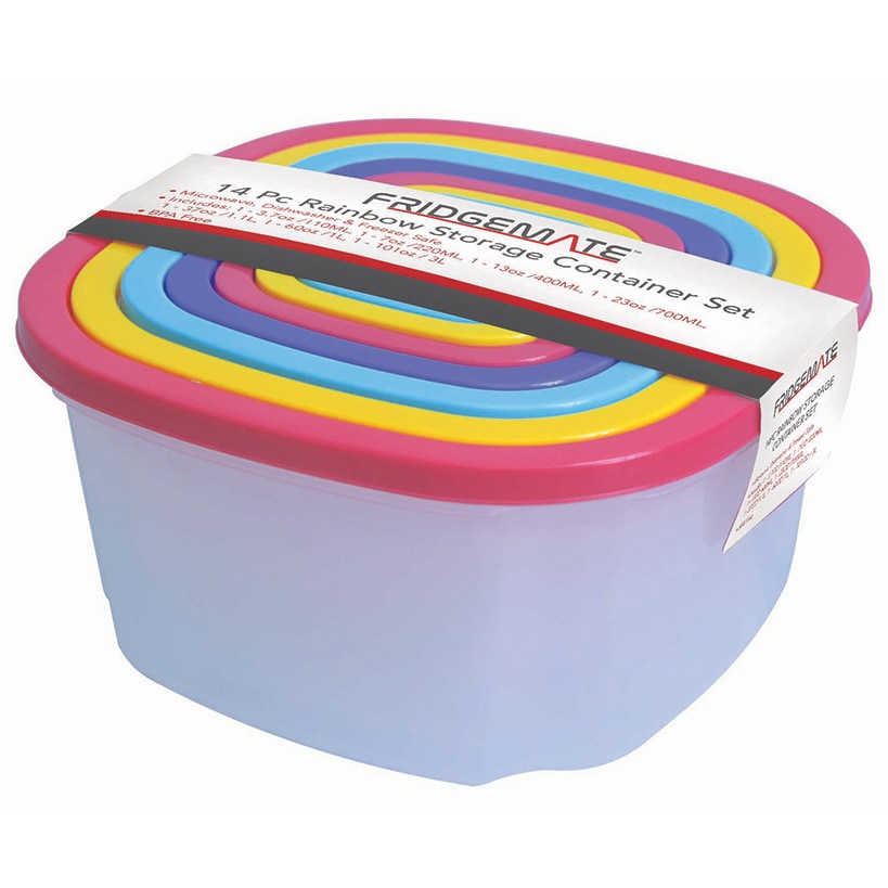 FridgeMate Rainbow Storage Container Set 14-Pc