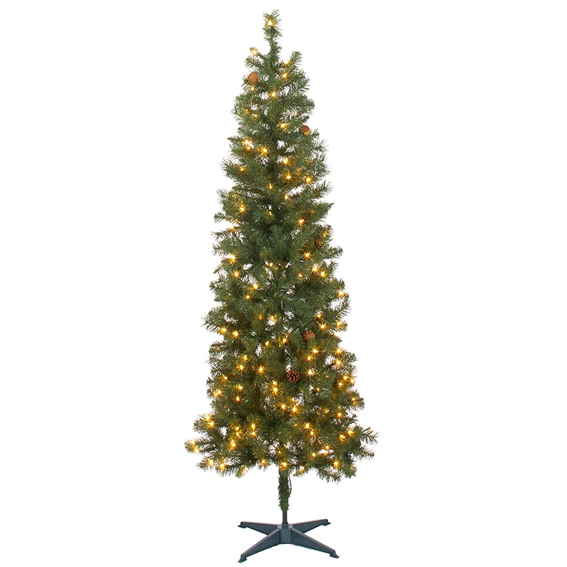 Prelit Slim Christmas Tree - 7 Ft