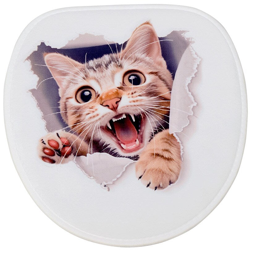 Cat Memory Foam Bath Rugs and Shower Curtain 16 Pc Set