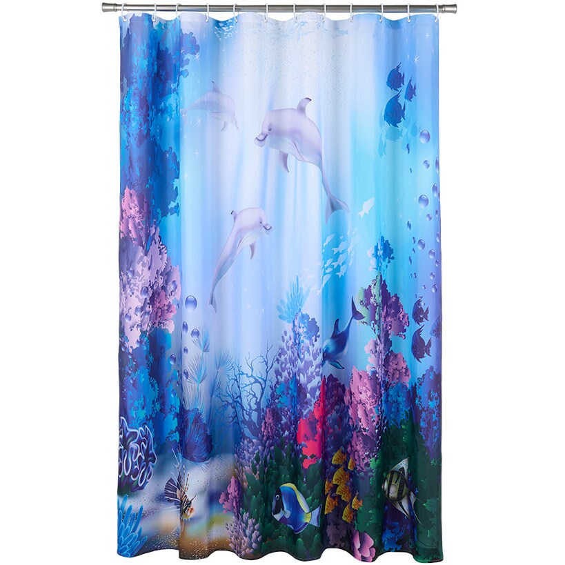 Dolphin Memory Foam Bath Rugs and Shower Curtain 16 Pc Set