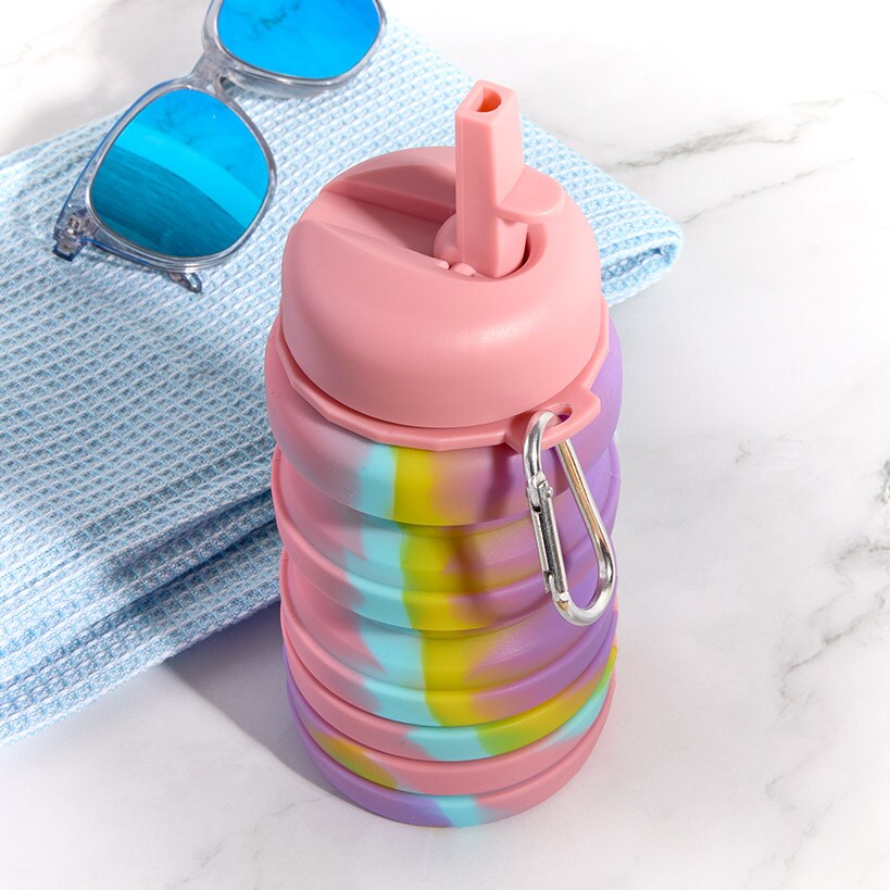 Collapsible Silicone Water Bottle - 17oz. - Outdoor, Hydration, Travel