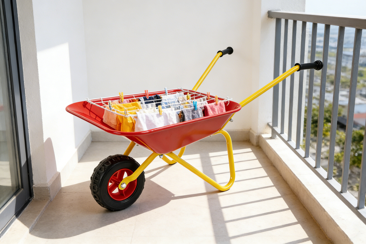 Children's metal wheelbarrow, Maximum load capacity: 33LBS,children's heavy wheelbarrow, metal structure wheelbarrow, steel tray, can be used in gardens, loading leaves, soil, sand, etc. (red) - image 12