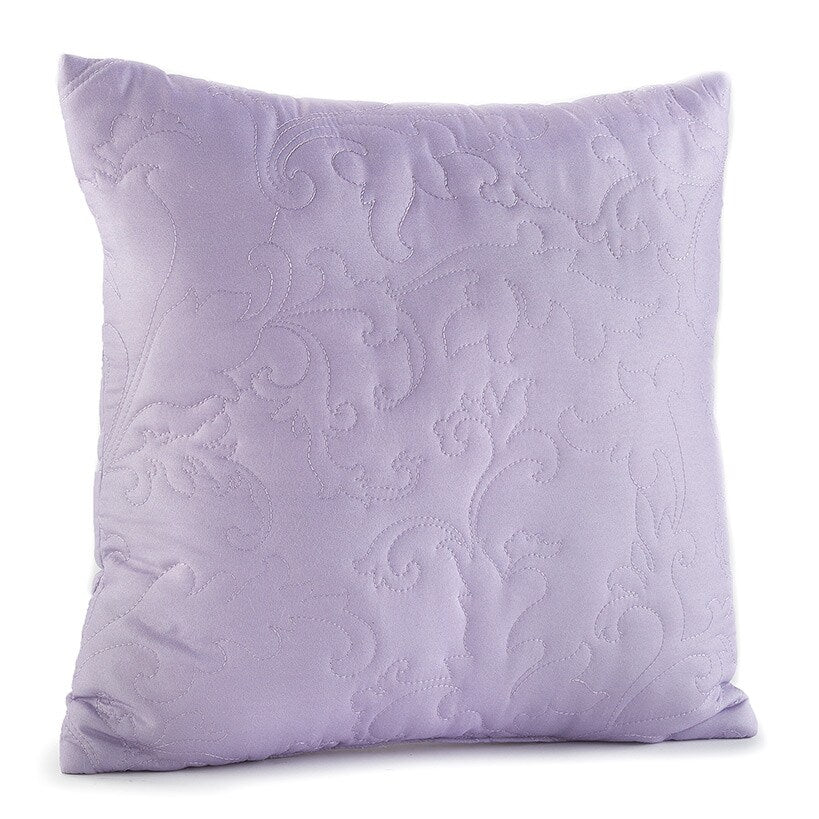 18" Quilted Damask Seafoam Blue Accent Pillow