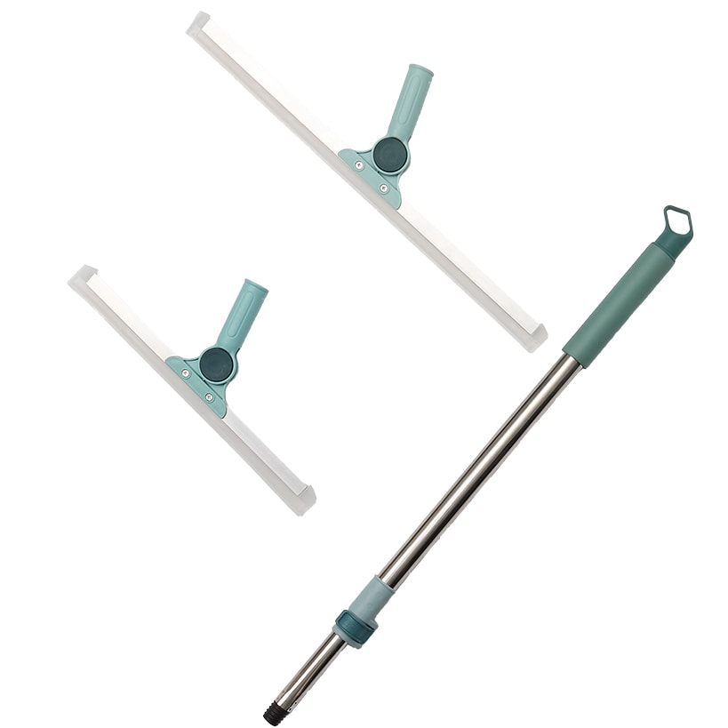 2-In-1 Window And Floor Squeegees 180 Degree With Telescoping Hand