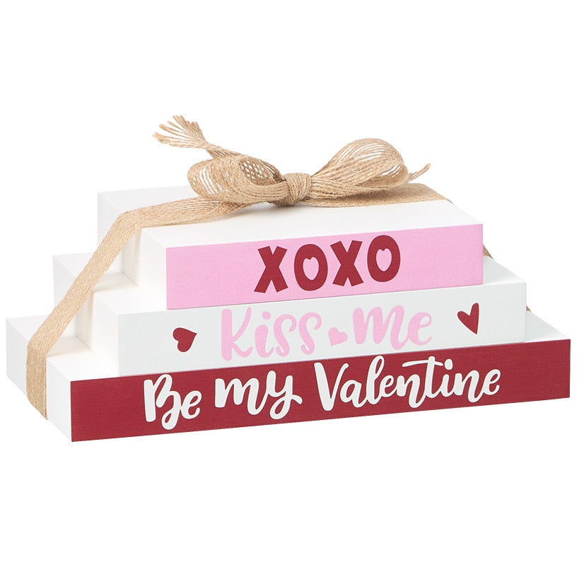 Two-in-One Valentine's and St Patrick's Stacked Block Sign Décor