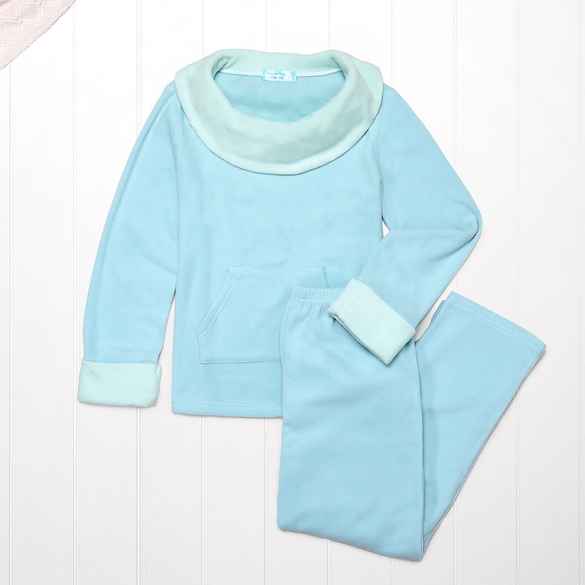 Fleece Pajama Lounge Set 2 Pieces Blue, Pink, or Lilac