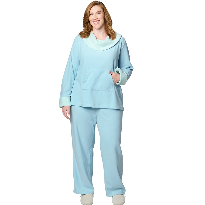 Fleece Pajama Lounge Set 2 Pieces Blue, Pink, or Lilac