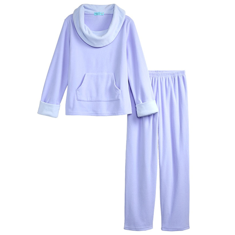 Fleece Pajama Lounge Set 2 Pieces Blue, Pink, or Lilac