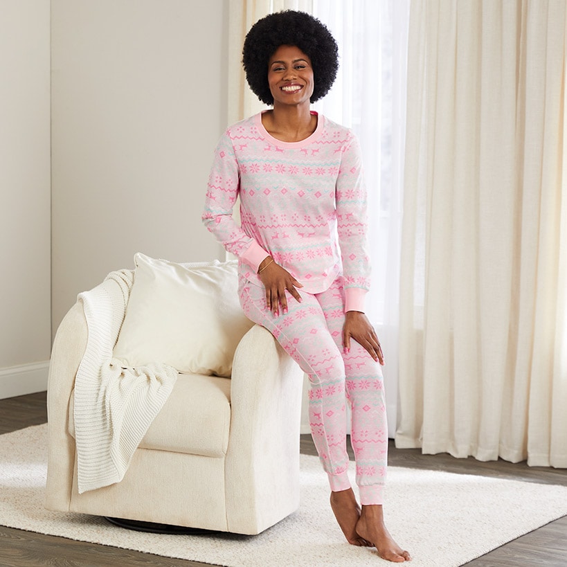 Women's Fair Isle Knit Pajama Set