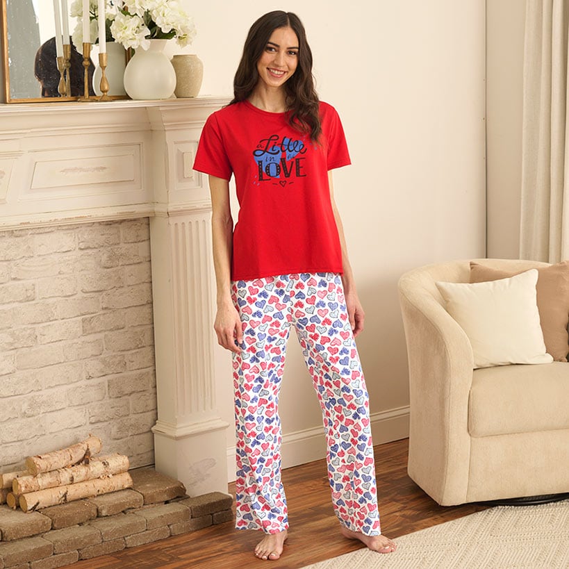 Women's Short Sleeve & Bottoms 2 Piece Pajama Set