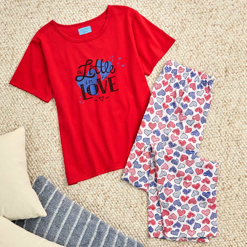 Women's Short Sleeve & Bottoms 2 Piece Pajama Set