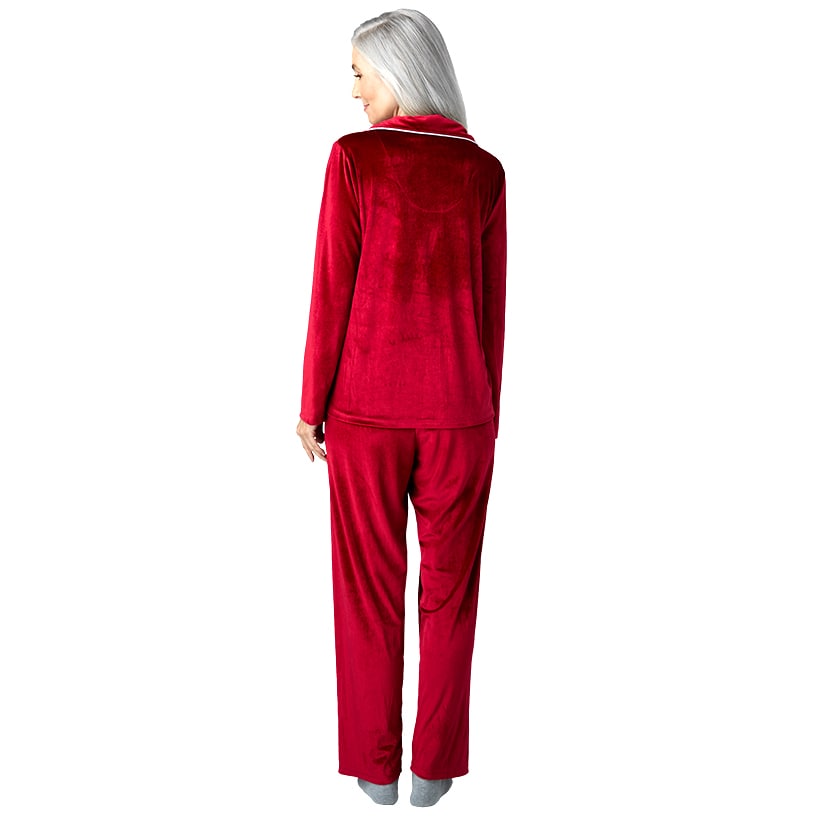 Velour Pajama Set 2 Pieces Red Purple