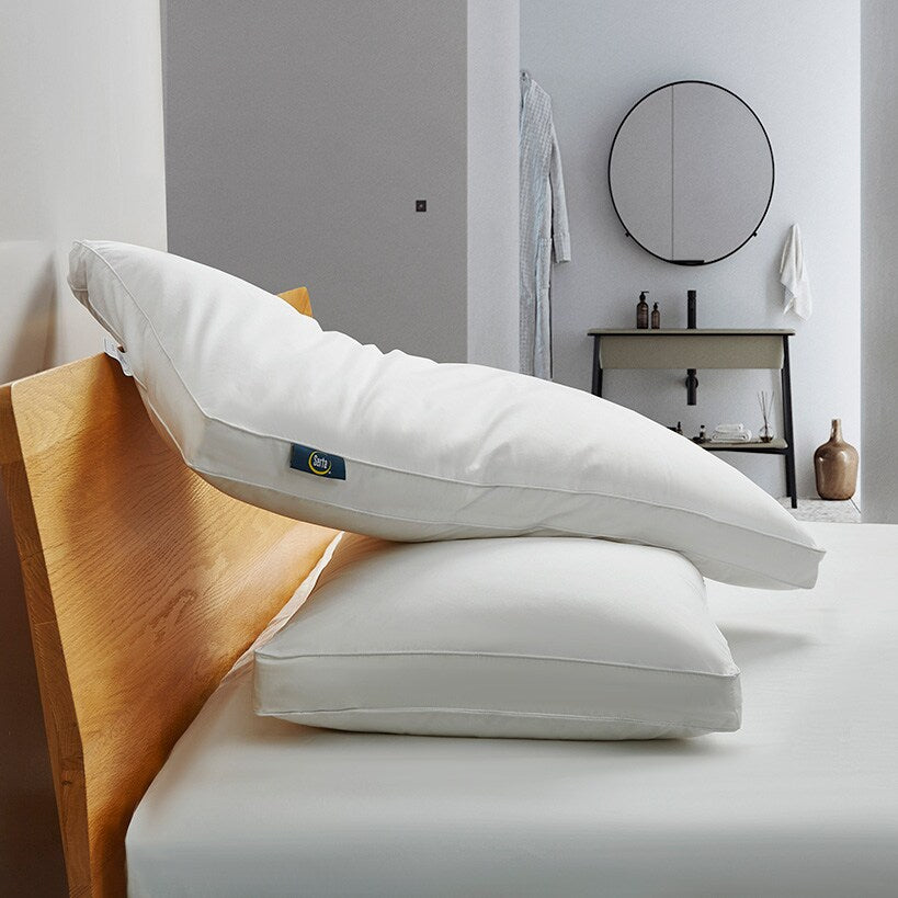 Serta White Goose Feather and Down Fiber Gusseted Pillow 2-Pk