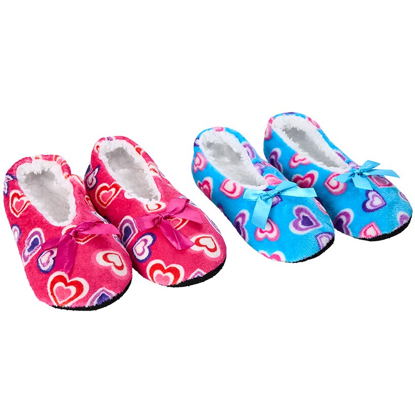 Women's Cozy Pull-On Slipper Socks with Grippers - Set of 2