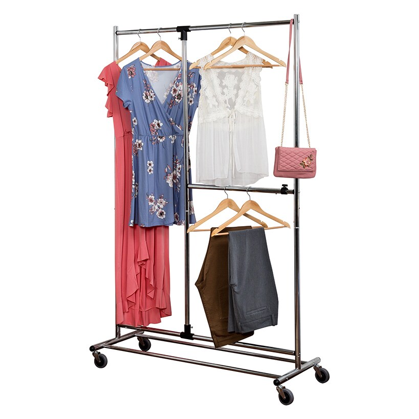 Rolling Clothes Rack 2-Tier