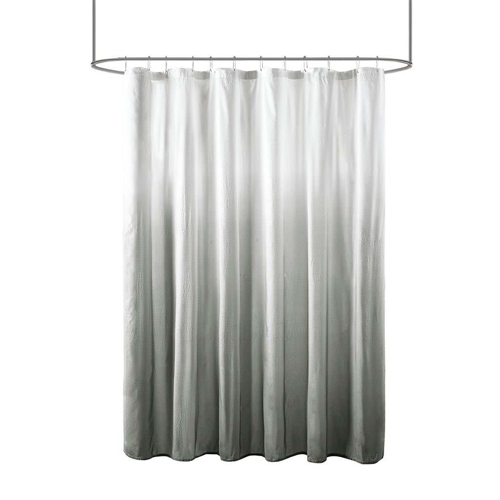 Ombre Printed Seersucker Shower Curtain Grey 72x72" - image 4