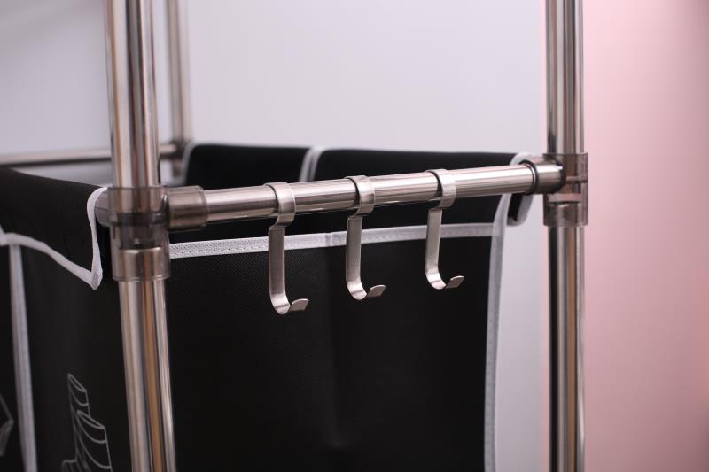 Laundry Hamper 3 Tier Laundry Sorter with 4 Removable Bags for Organizing Clothes, Laundry, Lights, Darks ,Three hooks - image 2