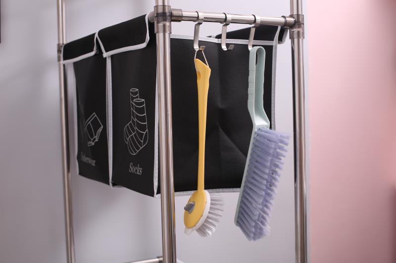 Laundry Hamper 3 Tier Laundry Sorter with 4 Removable Bags for Organizing Clothes, Laundry, Lights, Darks ,Three hooks - image 3