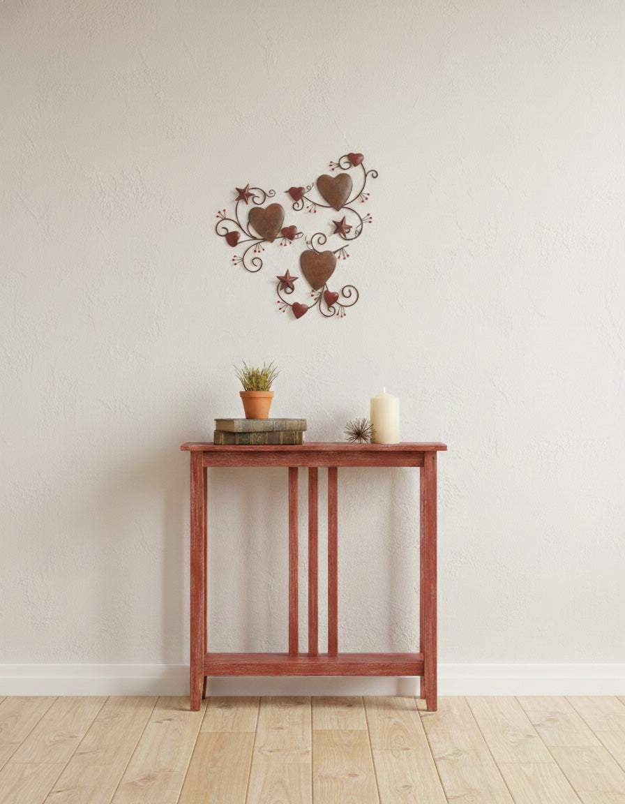Hearts and Stars Rustic Wall Art - 3 Piece Set