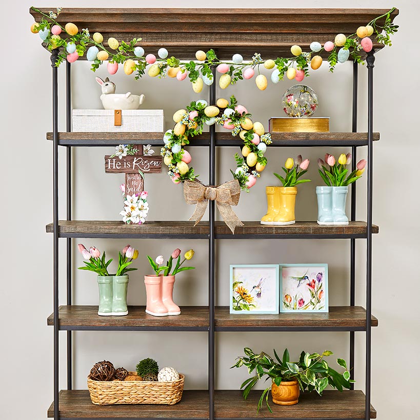 16" Egg Wreath with Burlap Bow