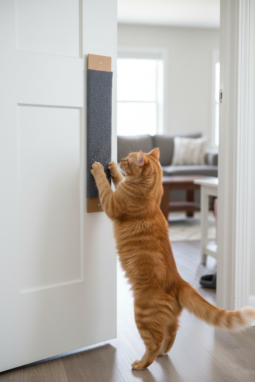 Hanging Door Carpet Cat Scratcher - Protect Furniture and Save