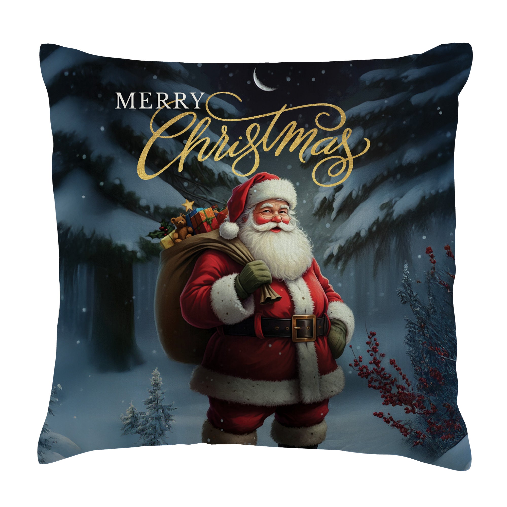 Merry Christmas Santa Throw Pillow