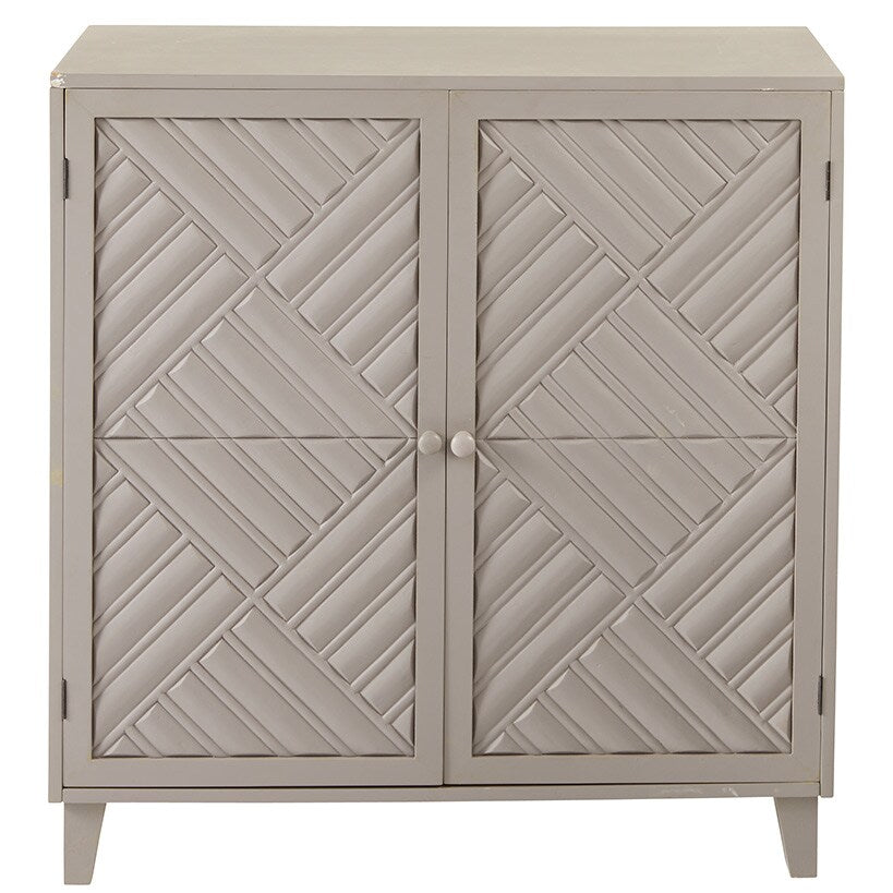 2-Door Cabinet with Chevron Design#select-color_gray
