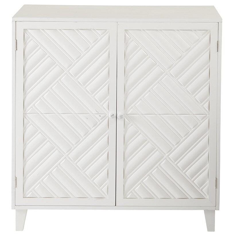 2-Door Cabinet with Chevron Design