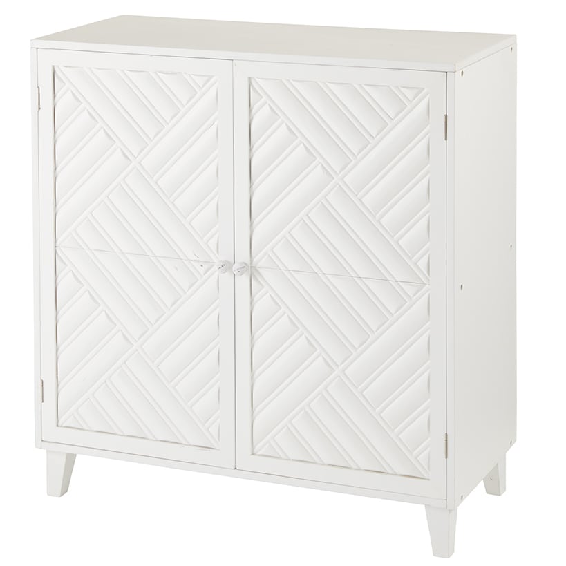 2-Door Gray Cabinet with Chevron Design