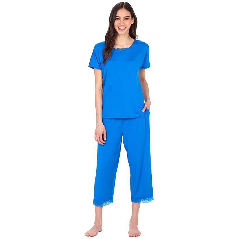 Women's Short Sleeve and Capri 2 Piece Pajama Set