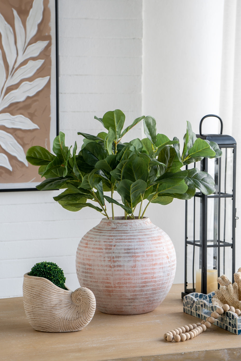 8.5x5.5x6.3" Sand and Cement Nautilus Shell Planter with Textured Beige Finish - image 13