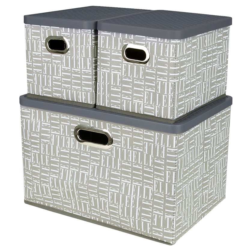 Elle Décor Storage Bin Set with Lids 3-Pc