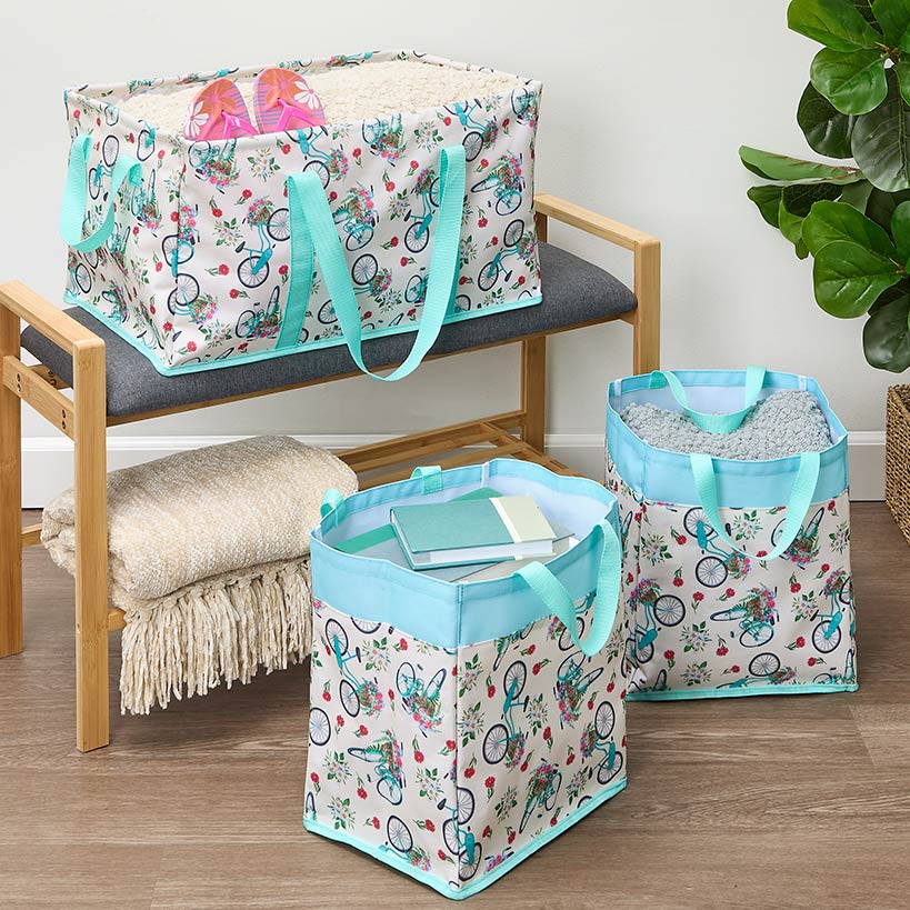 Heavy-Duty All Purpose Patterned Tote Bags - Set of 3