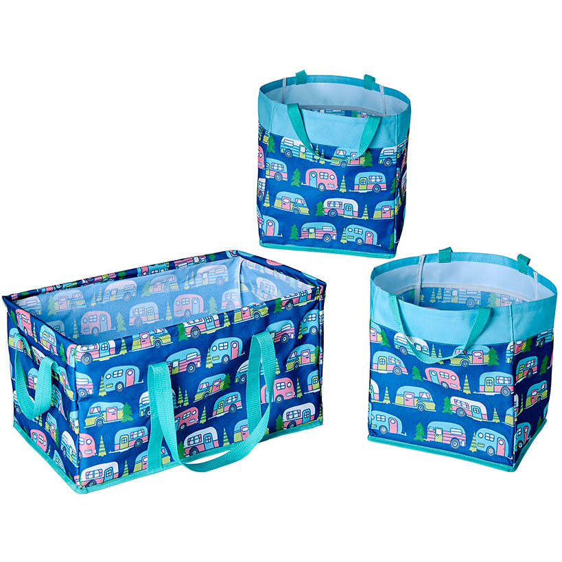 Heavy-Duty All Purpose Patterned Tote Bags - Set of 3