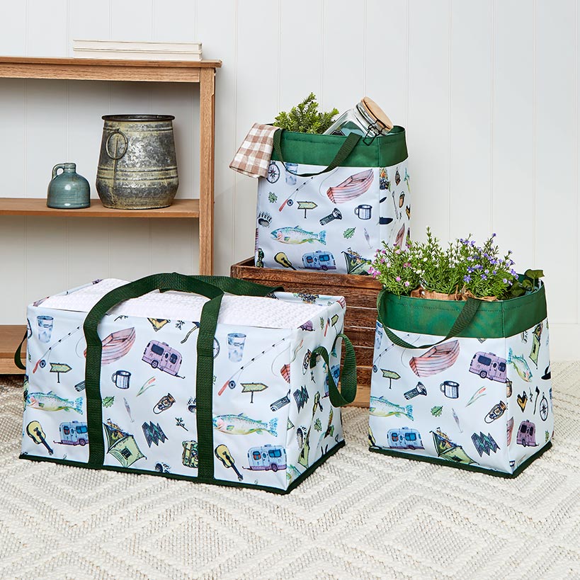 Heavy-Duty All Purpose Patterned Tote Bags - Set of 3#select-item_gone-fishing