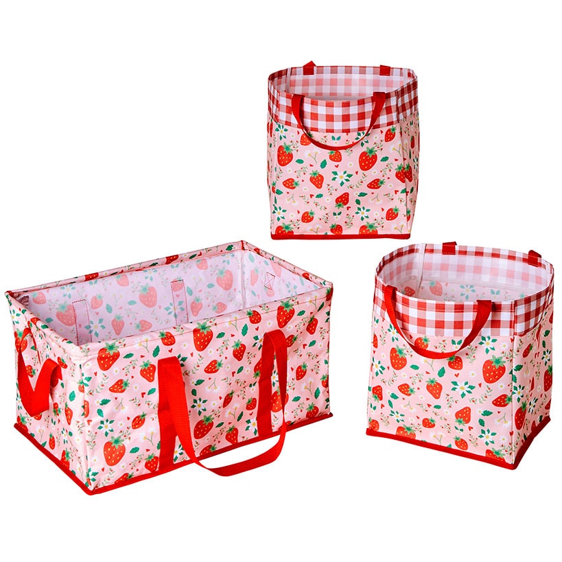 Heavy-Duty All Purpose Patterned Tote Bags - Set of 3
