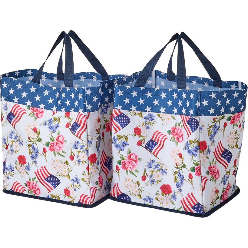 Heavy-Duty All Purpose Patterned Tote Bags - Set of 3#select-item_waving-flags