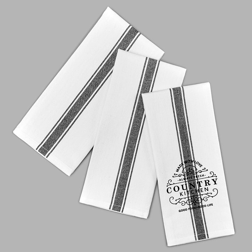 Country Kitchen 100% Cotton Towel 3-Piece Set