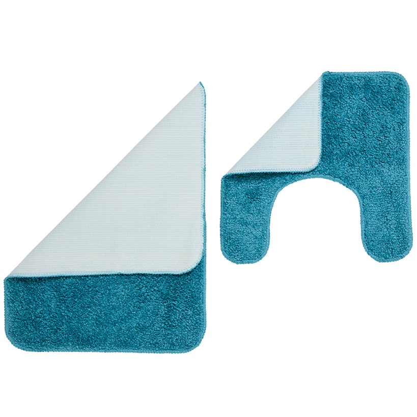 Bath Rug Set with Anti-Skid Backing: Bath Mat, Contour Rug, Lid Cover#select-color_chambray-blue