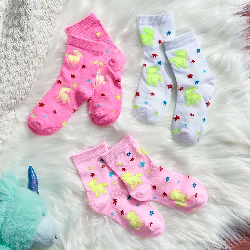 Kid's Glow in the Dark Socks 3 Pack